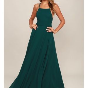 NWT forest green Backless maxi